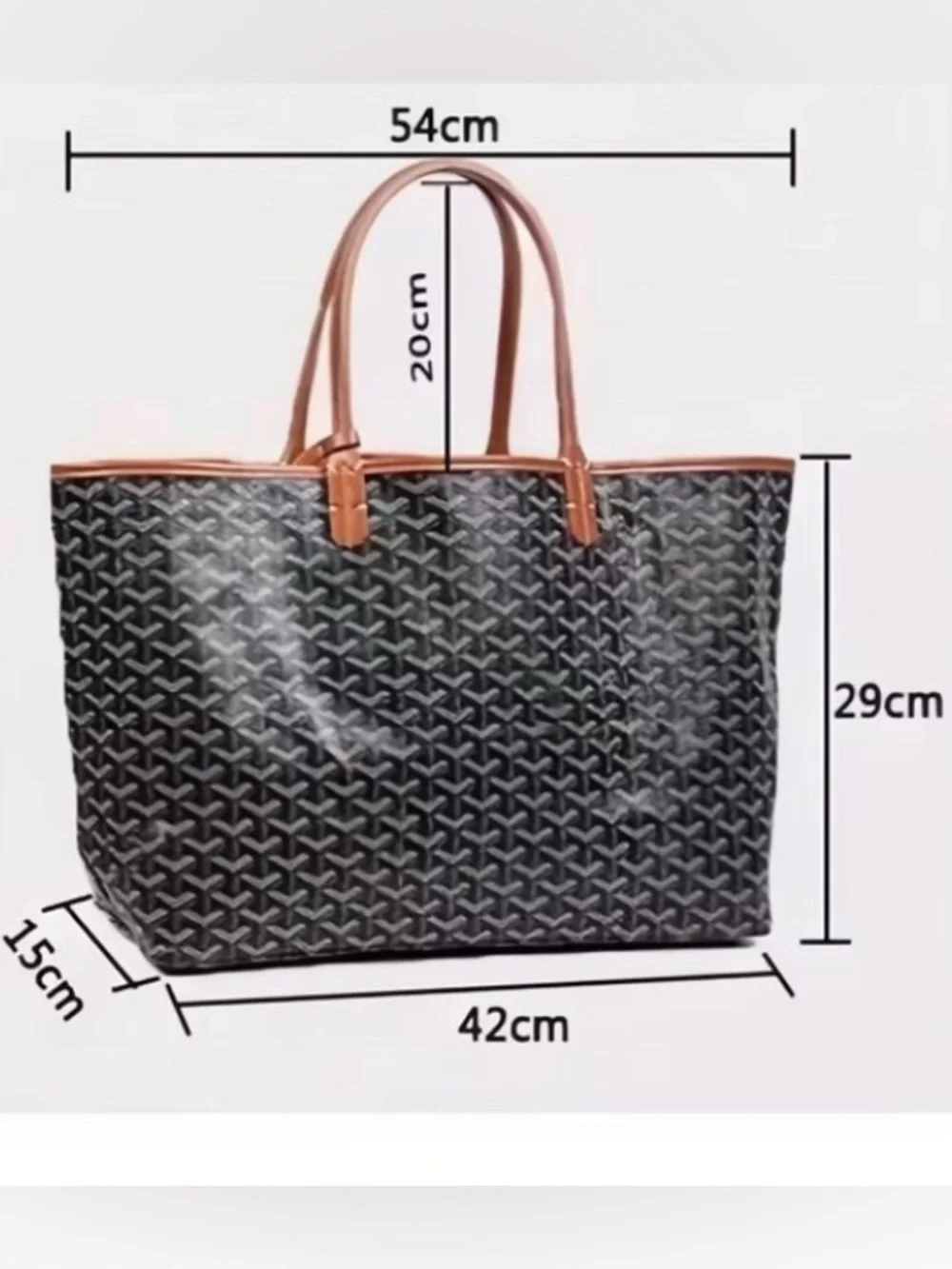 Light Blue Women's Tote Bag with Matching Pouch - Picture 3 of 8